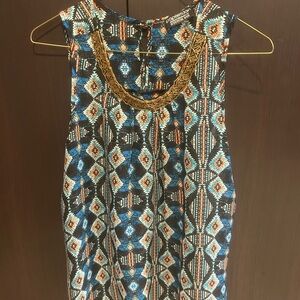 Tribal Patterned Sleeveless Top